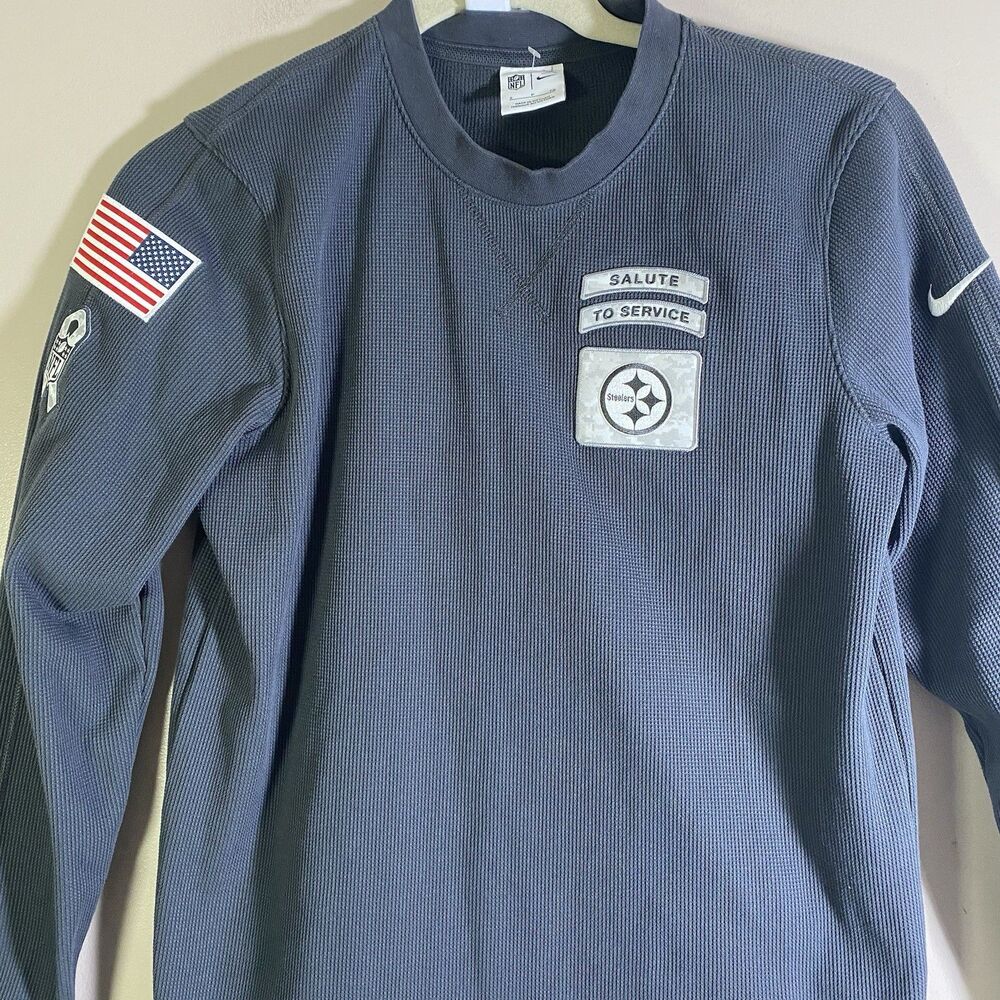 Nike Pittsburgh Steelers Salute to Service Patch Thermal Long Sleeve Mens Small